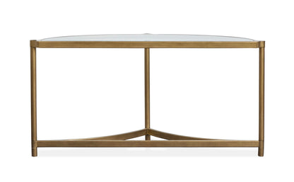 Cassidy - Demilune Sofa Table - Aged Brass And Volakas Classic