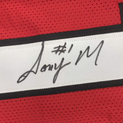Framed Autographed/Signed Sony Michel 35x39 Georgia Red College Football Jersey JSA COA