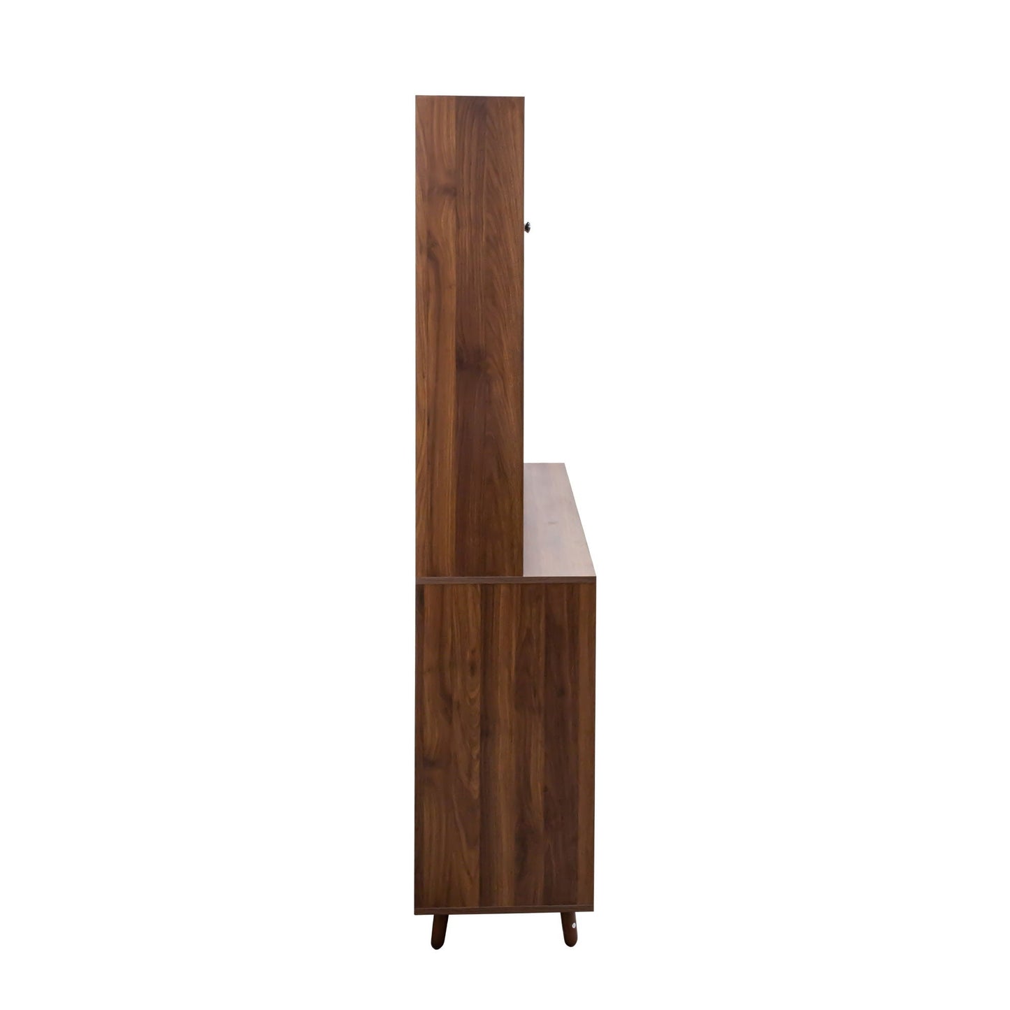 Large Kitchen Hutch Cabinet, Storage Kitchen Cupboard With 4 Doors, 4 Drawers & Microwave Shelf - Walnut