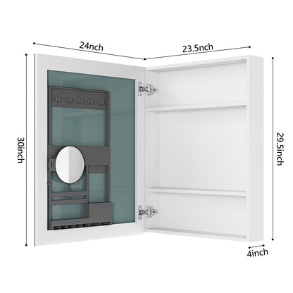 24'' W x 30'' H Surface Frameless Mirror Medicine Cabinet
