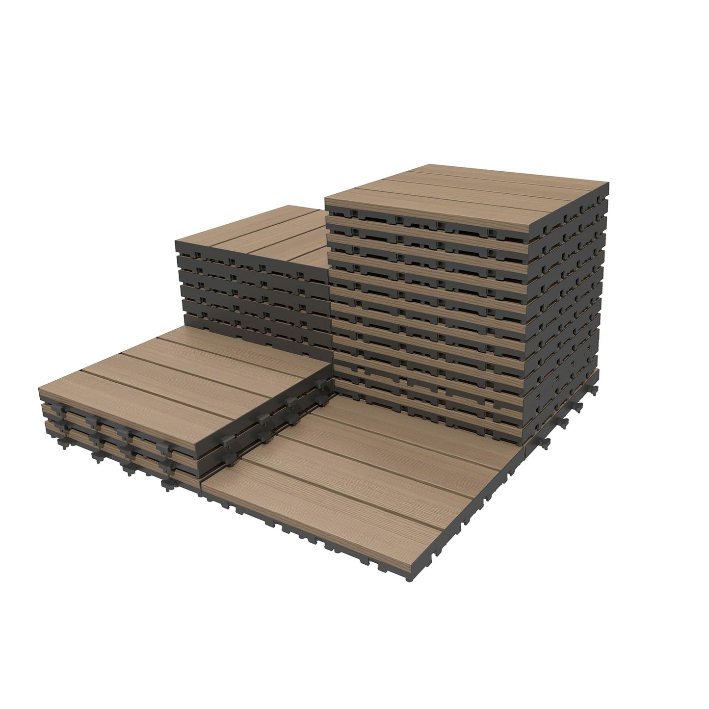 27 Pcs Interlocking Deck Tiles 12" x 12" HDPE Outdoor Flooring