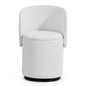 Barrel Chair With Built In Storage, 360° Swivel - Beige