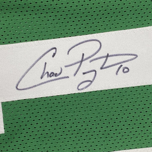 Framed Autographed/Signed Chad Pennington 35x39 New York Green Football Jersey JSA COA