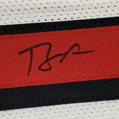 Framed Autographed/Signed Brandon Aiyuk 35x39 San Francisco White Alternate Football Jersey JSA COA