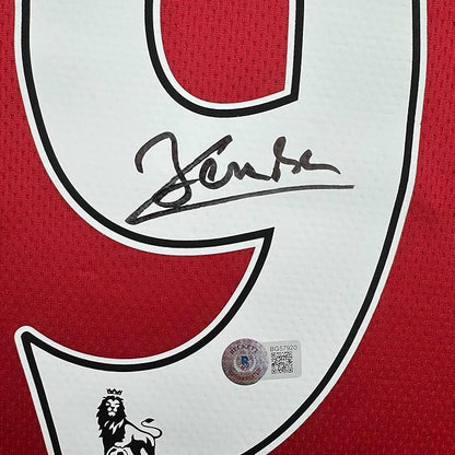 Framed Autographed/Signed DImitar Berbatov 35x39 Manchester United Red Soccer Jersey Beckett BAS COA