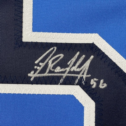 Framed Autographed/Signed Randy Arozarena 35x39 Tampa Bay Light Blue Baseball Jersey JSA COA