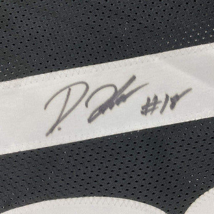 Framed Autographed/Signed Diontae Johnson 35x39 Pittsburgh Black Football Jersey JSA COA