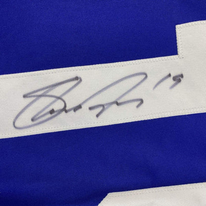 Framed Autographed/Signed Shane Doan 35x39 Winnipeg Blue Hockey Jersey Beckett BAS COA