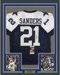 Framed Autographed/Signed Deion Sanders 35x39 Dallas Thanksgiving Day Football Jersey JSA COA