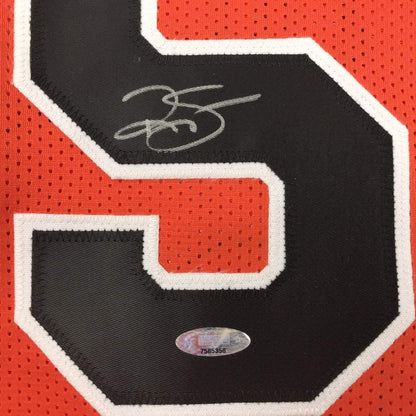 Framed Autographed/Signed Ralph Sampson 35x39 Virginia Orange College Basketball Jersey Tristar COA