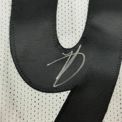 Framed Autographed/Signed Minkah Fitzpatrick 35x39 Pittsburgh White Football Jersey JSA COA