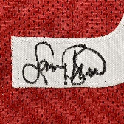 Framed Autographed/Signed Larry Bird 35x39 All-Star Game Red Basketball Jersey Beckett BAS COA