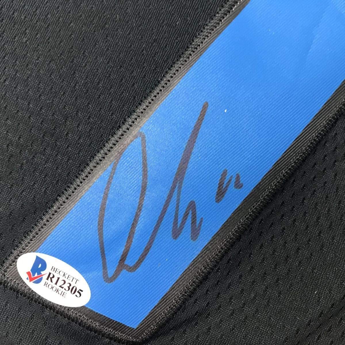 Framed Autographed/Signed Luka Doncic 35x39 Dallas Black Basketball Jersey Beckett BAS COA