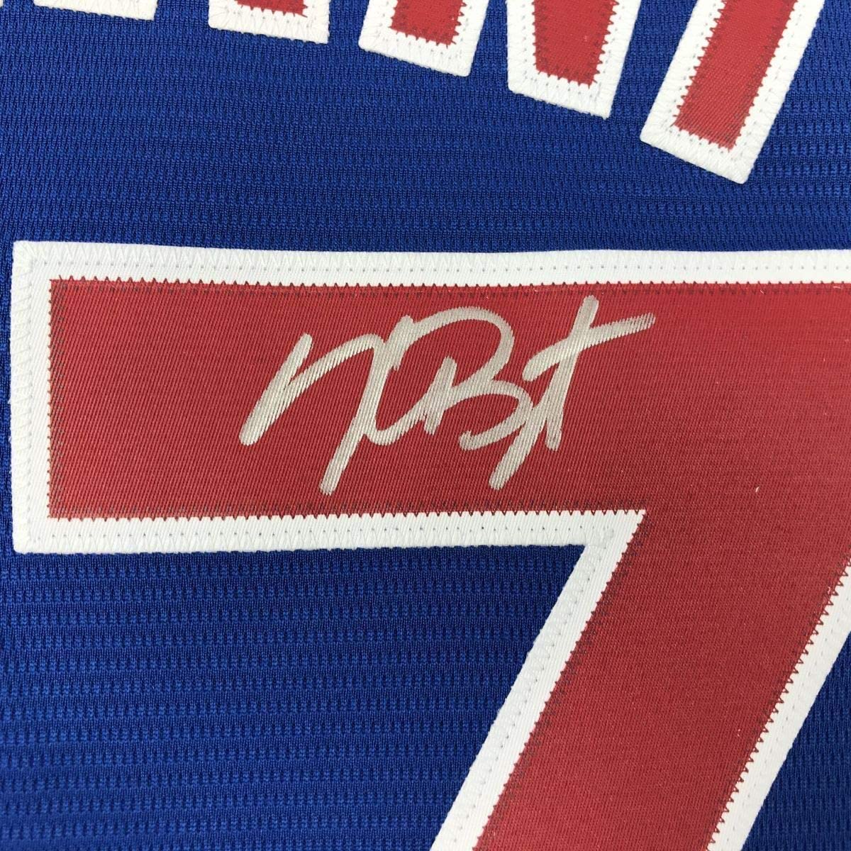 Framed Autographed/Signed Kris Bryant 35x39 Chicago Blue Baseball Jersey Beckett BAS COA