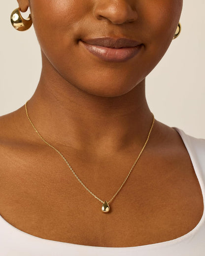 14K Gold Plated Dainty Pear Pendant Necklace for Women - Delicate Teardrop Necklaces