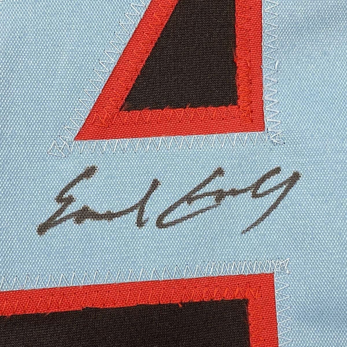 Framed Autographed/Signed Earl Campbell 35x39 Houston Black Football Jersey Beckett BAS COA