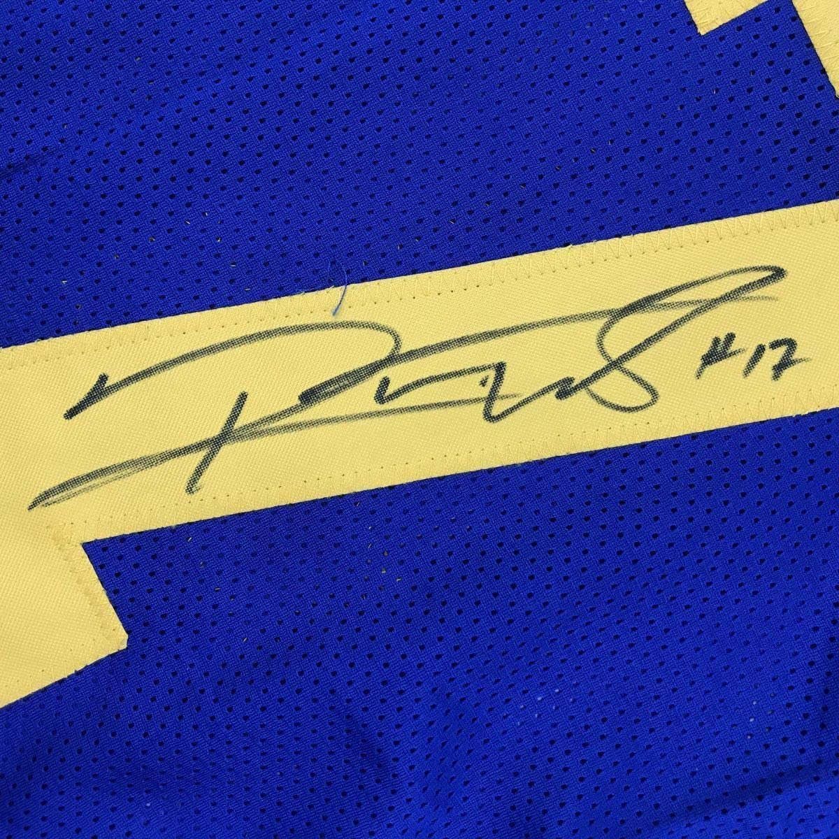 Framed Autographed/Signed Robert Woods 35x39 Los Angeles LA Retro Blue Football Jersey JSA COA