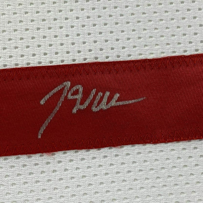 Framed Autographed/Signed John Wall 35x39 Houston White Basketball Jersey JSA COA