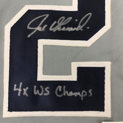 Framed Autographed/Signed Joe Girardi 4x WS Champs 35x39 New York Grey Baseball Jersey JSA COA