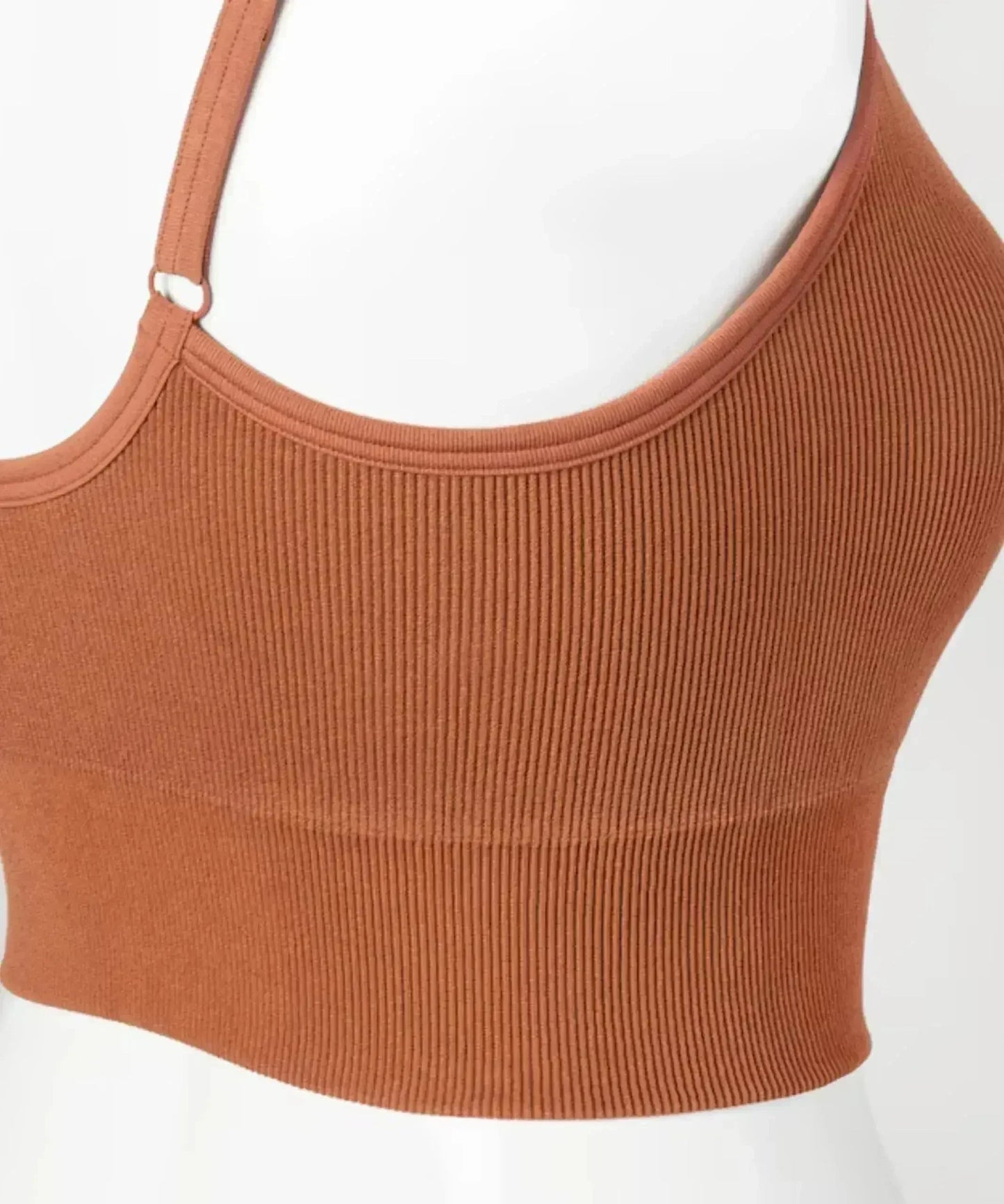 Isadora Paccini Ribbed Crop Top - Sleeveless Scoop Neck