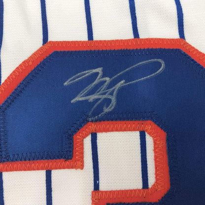 Framed Autographed/Signed Mike Piazza 35x39 New York NY Pinstripe Baseball Jersey Beckett BAS COA