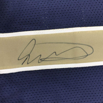 Framed Autographed/Signed Todd Gurley II 35x39 Los Angeles LA Rams Dark Blue Football Jersey Beckett BAS COA