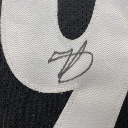 Framed Autographed/Signed Minkah Fitzpatrick 35x39 Pittsburgh Black Football Jersey Beckett BAS COA