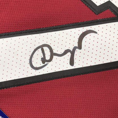 Framed Autographed/Signed Goran Dragic 35x39 Miami Red Basketball Jersey PSA/DNA COA