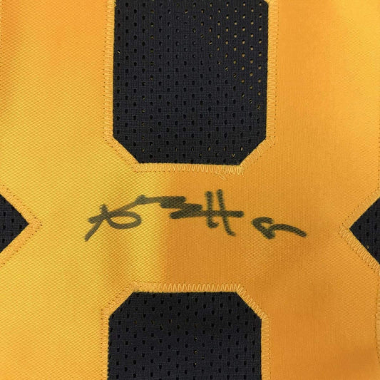 Framed Autographed/Signed Antonio Brown 35x39 Pittsburgh Steelers Color Rush Black Football Jersey Beckett BAS COA