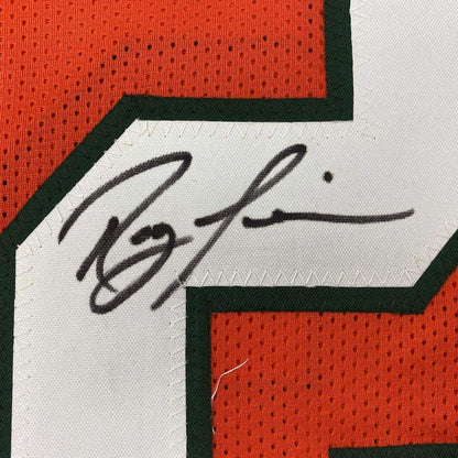 Autographed/Signed Ray Lewis Miami Orange College Football Jersey Beckett BAS COA