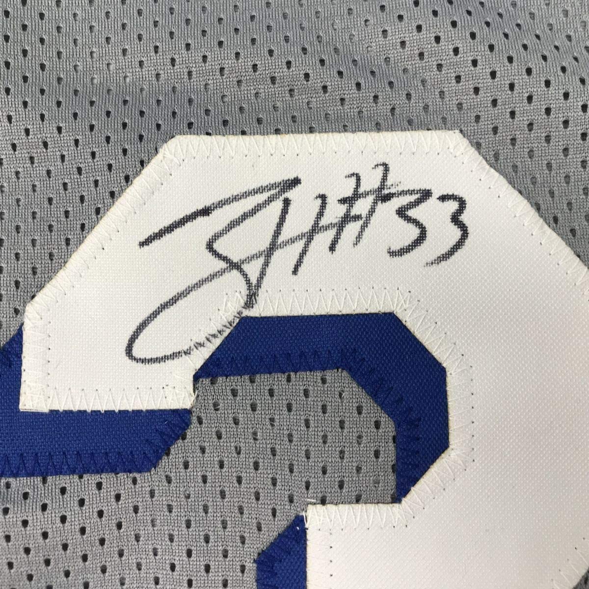 Framed Autographed/Signed Tobias Harris 35x39 Philadelphia Grey Basketball Jersey JSA COA