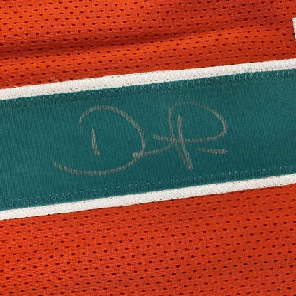Framed Autographed/Signed Devante Parker 35x39 Miami Orange Football Jersey JSA COA