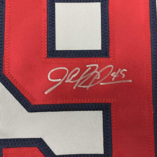 Framed Autographed/Signed John Rocker 35x39 Atlanta Grey Baseball Jersey PSA/DNA COA
