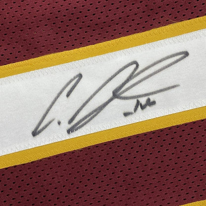 Framed Autographed/Signed Curtis Samuel 35x39 Washington Burgundy Football Jersey JSA COA