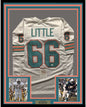 Framed Autographed/Signed Larry Little HOF 93  35x39 Miami Dolphins White Football Jersey JSA COA