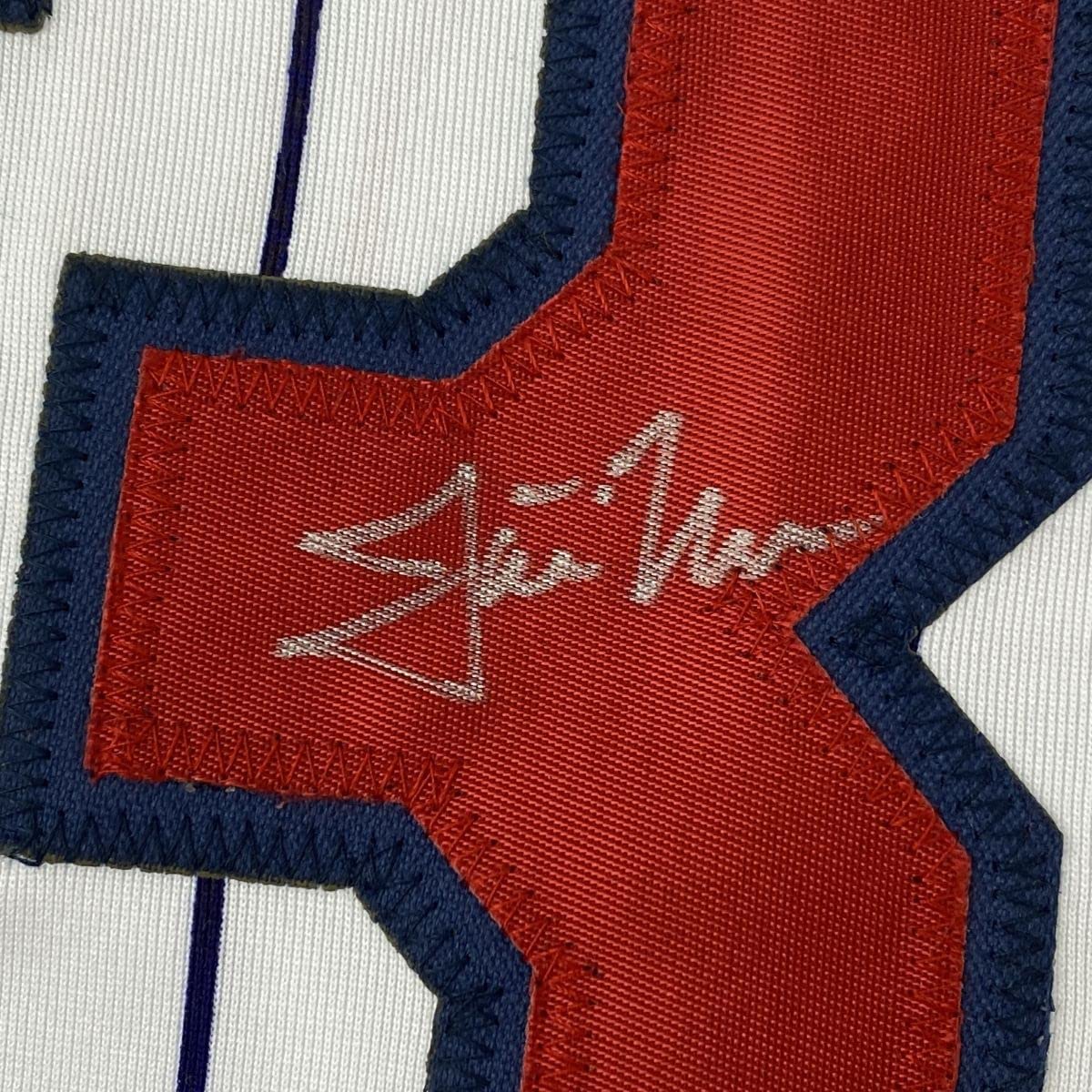 Autographed/Signed Justin Morneau Minnesota Pinstripe Baseball Jersey JSA COA