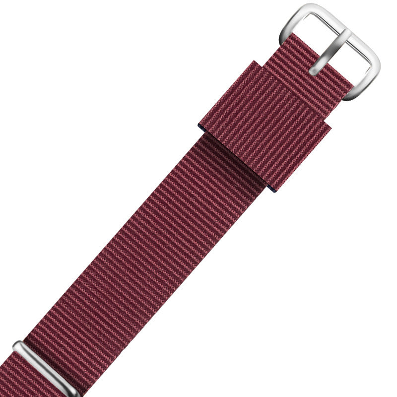 Nylon DW Watch Strap One Piece With Woven Loop And Striped Canvas Watch Band