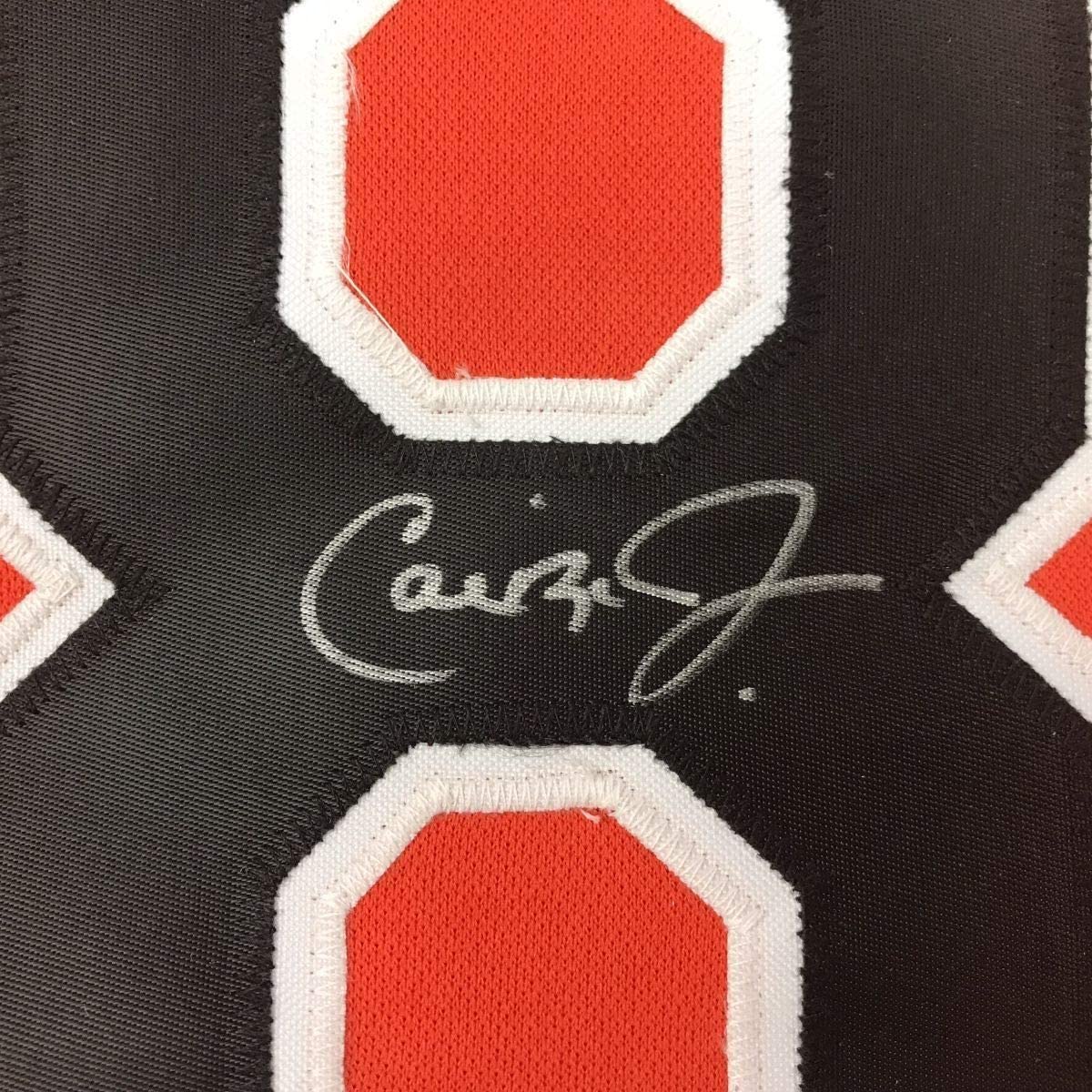 Framed Autographed/Signed Cal Ripken Jr. 35x39 Baltimore Orange Baseball Jersey JSA COA