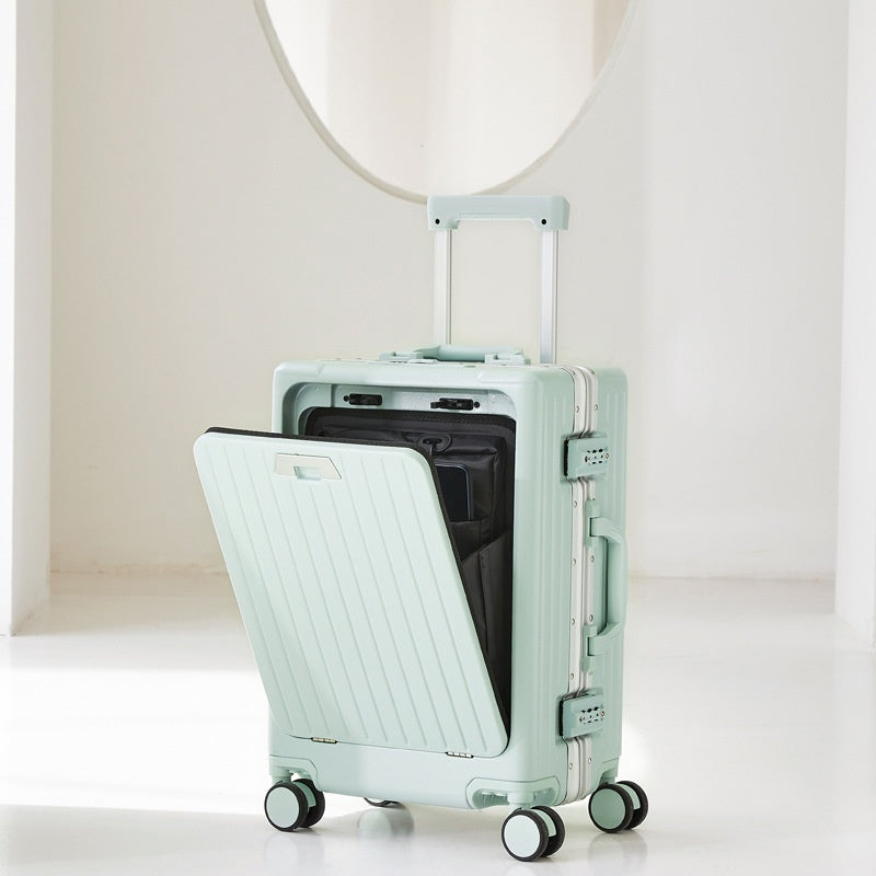 20 Inch 24 Inch Aluminum Frame Luggage Compartment, Front Opening Luggage Compartment, TSA Lock, Silent Rotating Wheel, Business Travel Hand Held Rolling Case