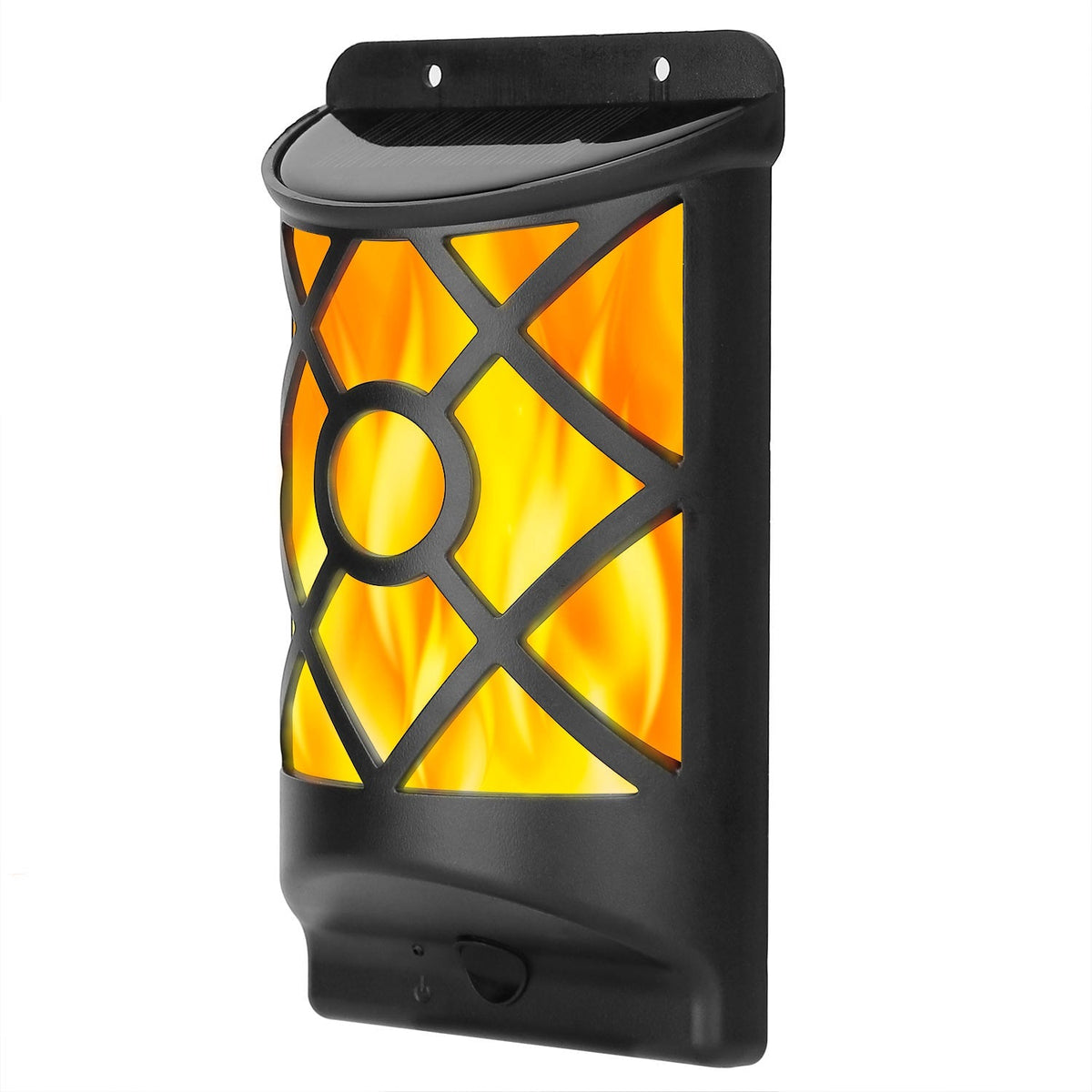 Flame Solar Lights Outdoor 96 LEDs Waterproof Flickering Flame Wall Mount Lamp Auto On Off Sensor Decorative Landscape Night Lamp For Deck Patio Yard