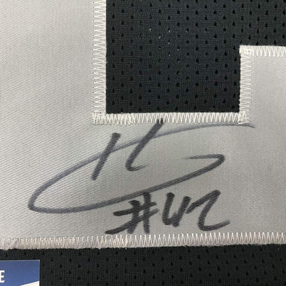 Framed Autographed/Signed Karl Joseph 35x39 Oakland Black Football Jersey Beckett BAS COA