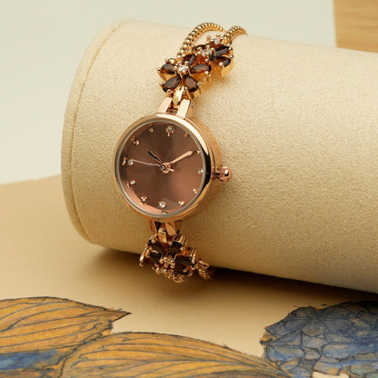 TIME100 Women's Bracelet Watches Ladies Quartz Wrist Watch with Green Dial Bezel with Crystals in Movement Bracelet Strap with Diamonds Waterproof