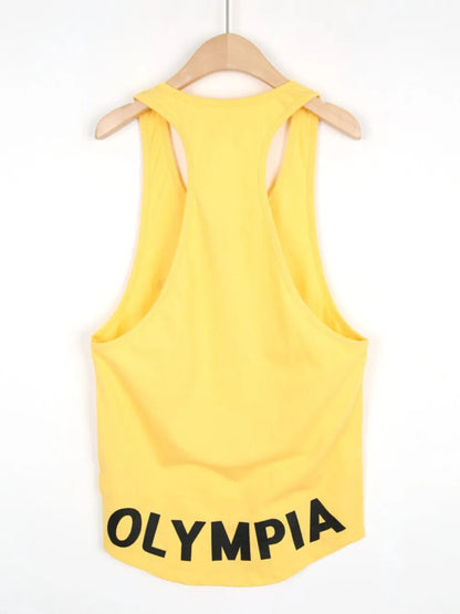 Men's Plus Size Letter Graphic Wide Strap Tank