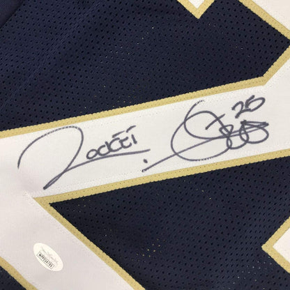 Autographed/Signed Raghib Ismail Rocket Notre Dame Blue College Football Jersey JSA COA