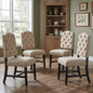 TREXM Retro Style Dining Chair Set with 4 Upholstered Chairs