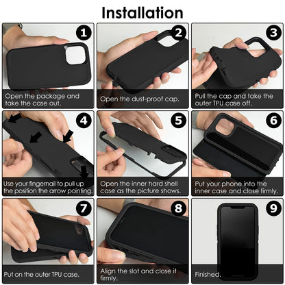 ShockproofÊPhone Case Anti-Shock All-Round Protection Phone Case Cover with Belt Clip Fit for iPhone 14/14Plus/14Pro/14Pro Max/13/13Pro/13Pro Max/12/1