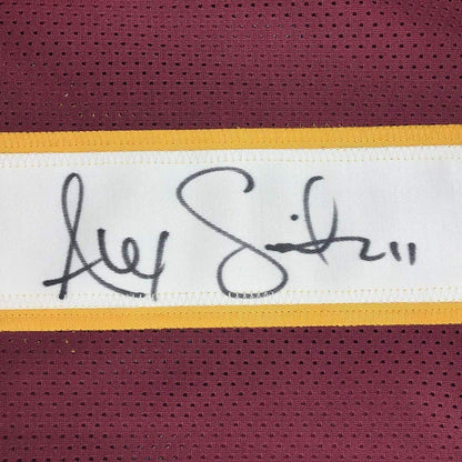 Framed Autographed/Signed Alex Smith 35x39 Washington Burgundy Football Jersey JSA COA