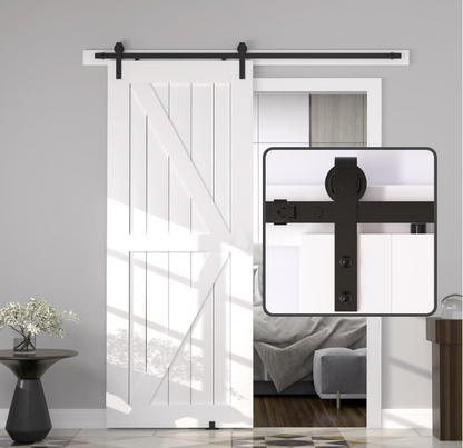 12FT Wood Double Sliding Barn Door Hardware