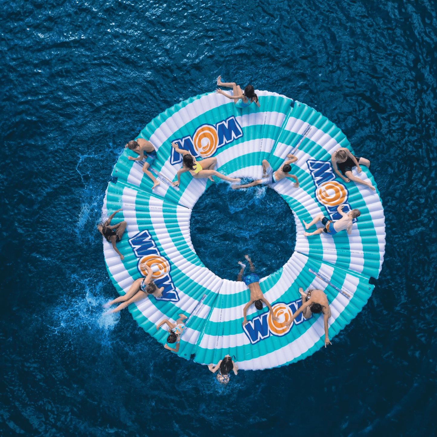 WOW Watersports Round Water Walkway & SUP Dock Island, Holds Up to 16 People