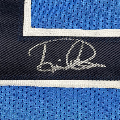 Framed Autographed/Signed Derrick Henry 35x39 Tennessee Titans Light Blue Football Jersey Beckett BAS COA